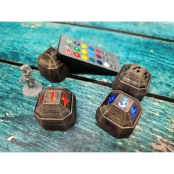 Żetony Zasilania LED do Nemesis Lockdown - 4 Szt + Pilot RGB