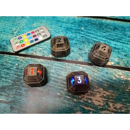 Żetony Zasilania LED do Nemesis Lockdown - 4 Szt + Pilot RGB