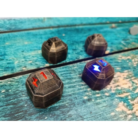 Żetony Zasilania LED do Nemesis Lockdown - 4 Szt + Pilot RGB