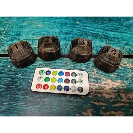 Żetony Zasilania LED do Nemesis Lockdown - 4 Szt + Pilot RGB