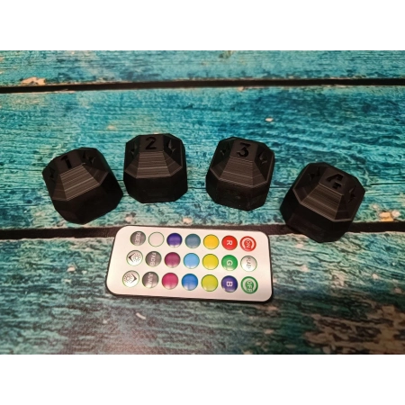 Żetony Zasilania LED do Nemesis Lockdown - 4 Szt + Pilot RGB